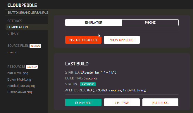 2015 06 23 Pebble Emulator