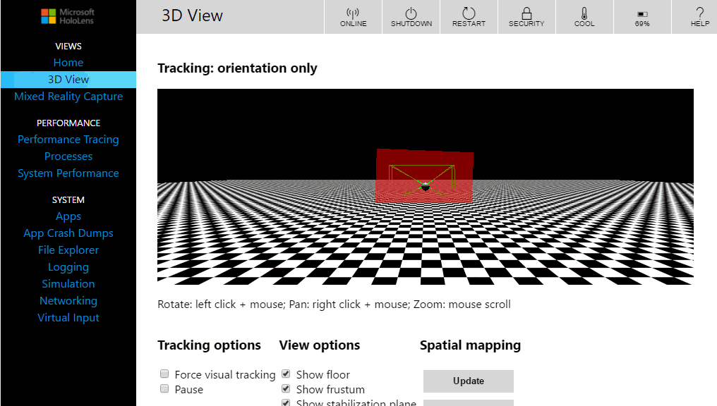 2016 08 22 Hololens Tracking Debug Mode