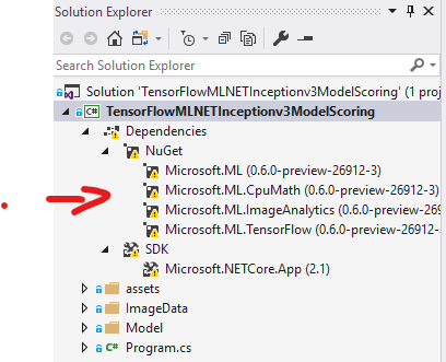 01 mlnet 0.60 preview solution explorer