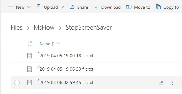 onedrive files created by flic clic