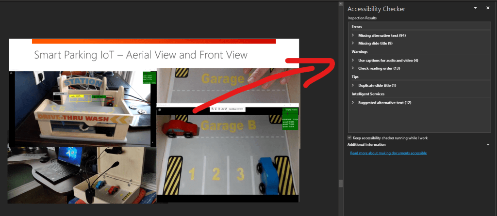 powerpoint accessibility checker results