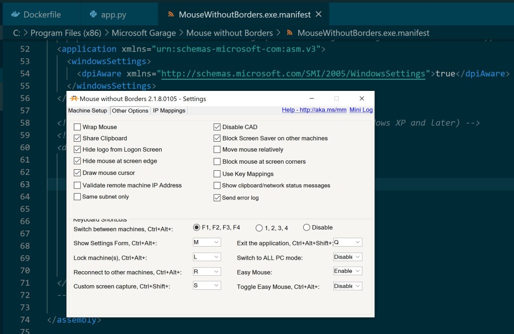 mouse without borders improved UI experience