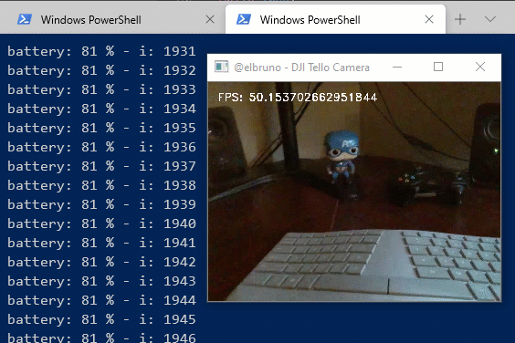 showing FPS information with the drone camera
