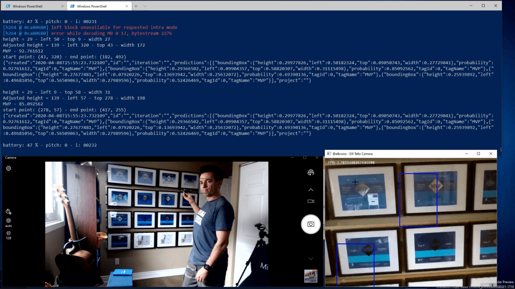 drone camera image analysis using custom vision and drawing frames for detected objects