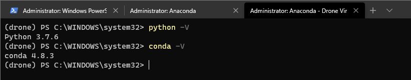 virutal env openend in windows terminal
