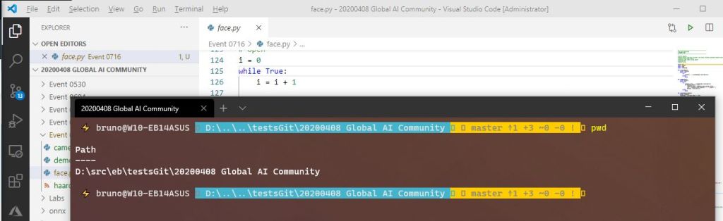 new terminal opened in the current workspace folder