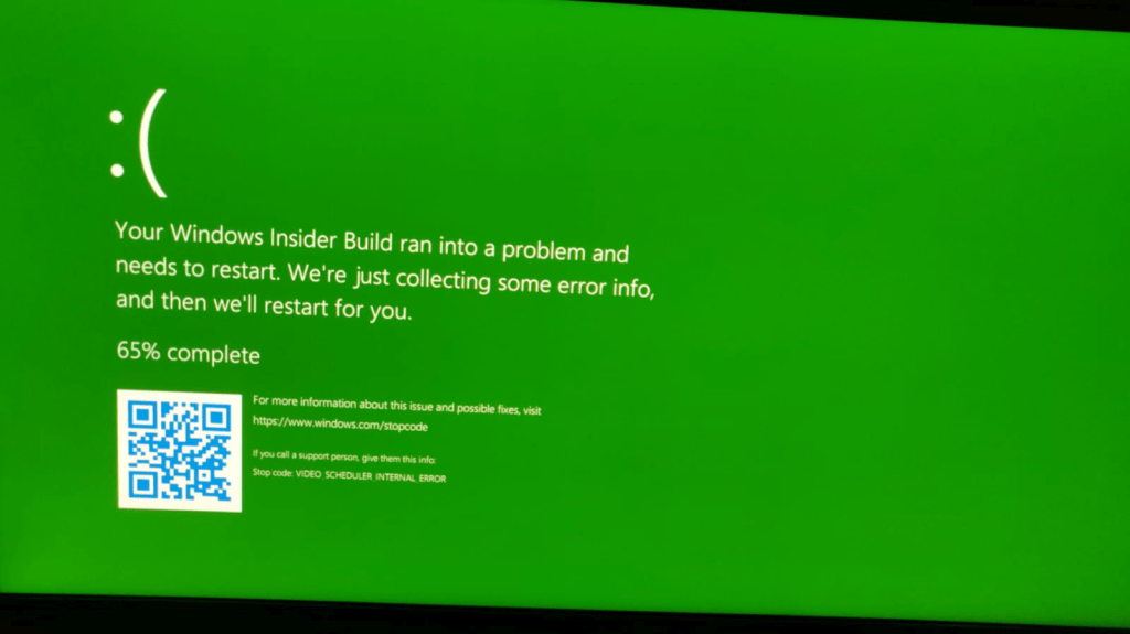 windows 10 insider blue screen of the dead