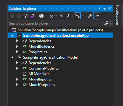 mlnet 04 visual studio