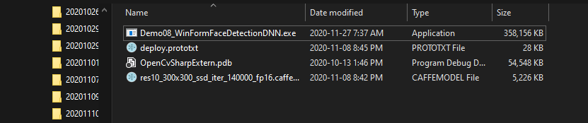 opencv net5 winform app self contained file