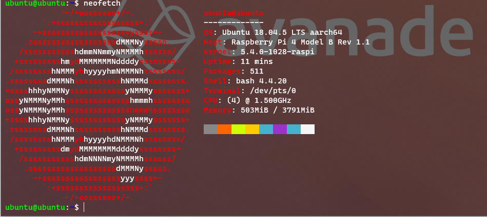 neofetch display ubuntu information