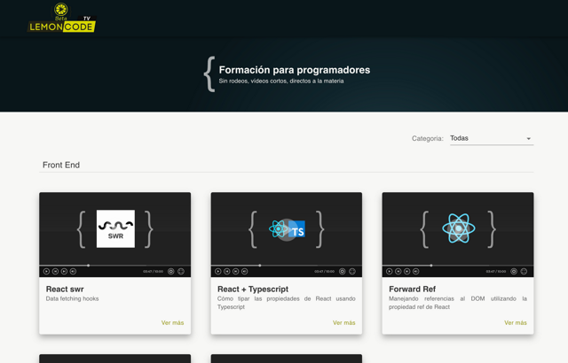 Lemoncode Tv página principal