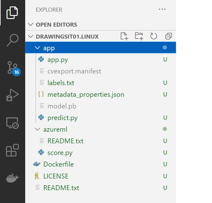 custom vision exported to Linux contents