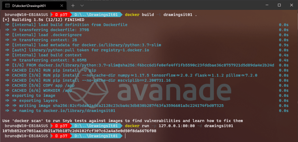 custom vision project build and run in docker