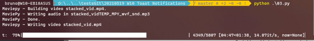 moviepy stack process on console