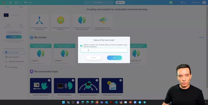 El Bruno training a machine learning model to work with audio in Edge Impulse. 