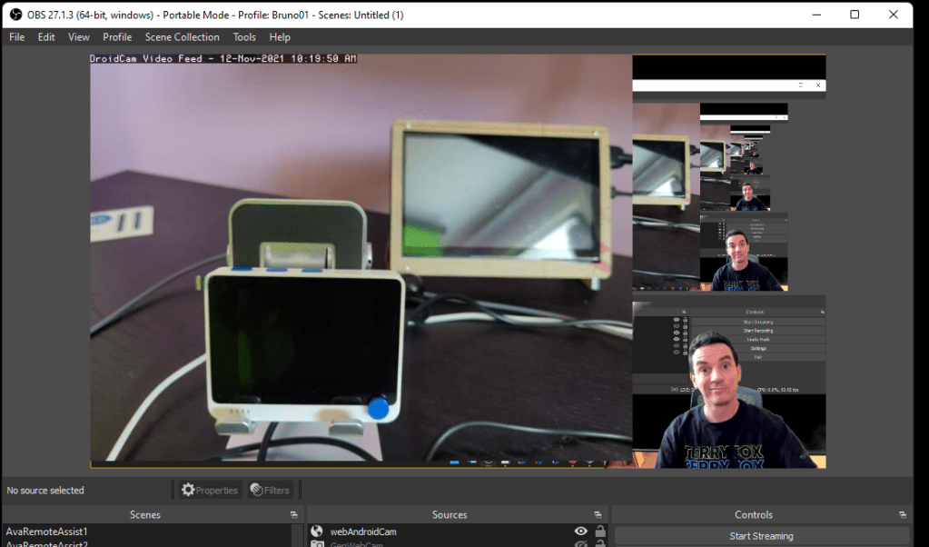 obs using droidcam via http