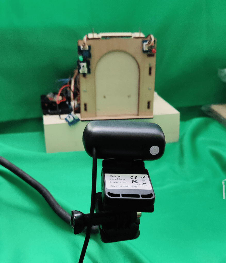 usb camera with green screen background and devices