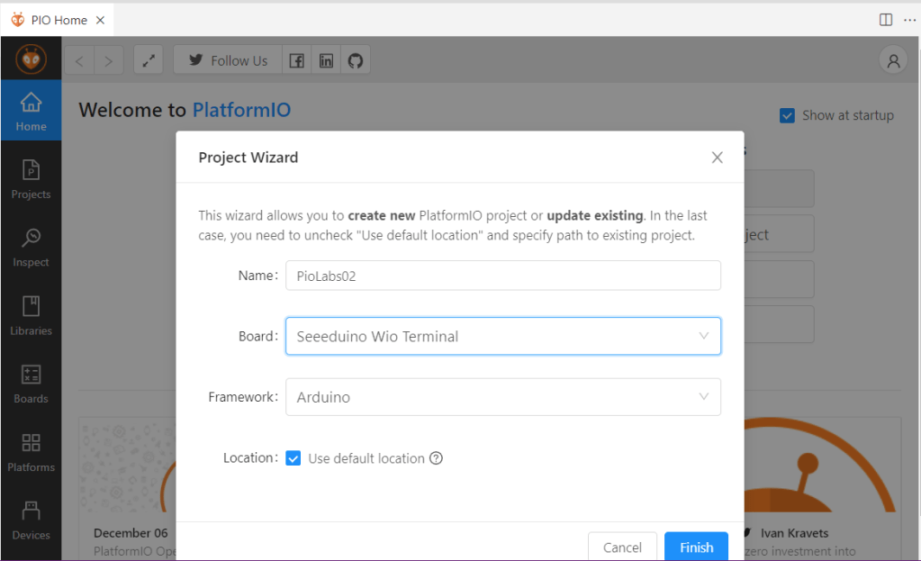 new project for Wio Terminal
