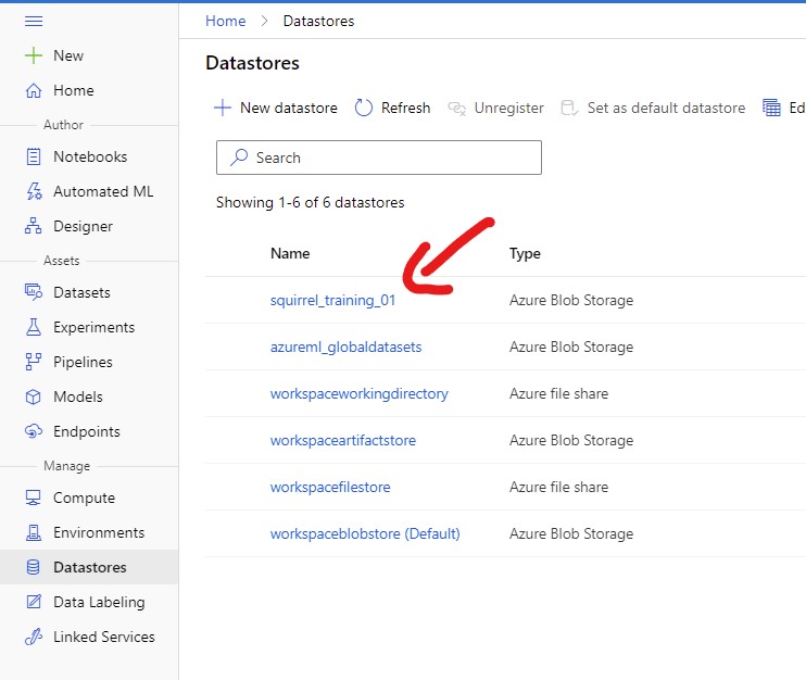 new datastore created