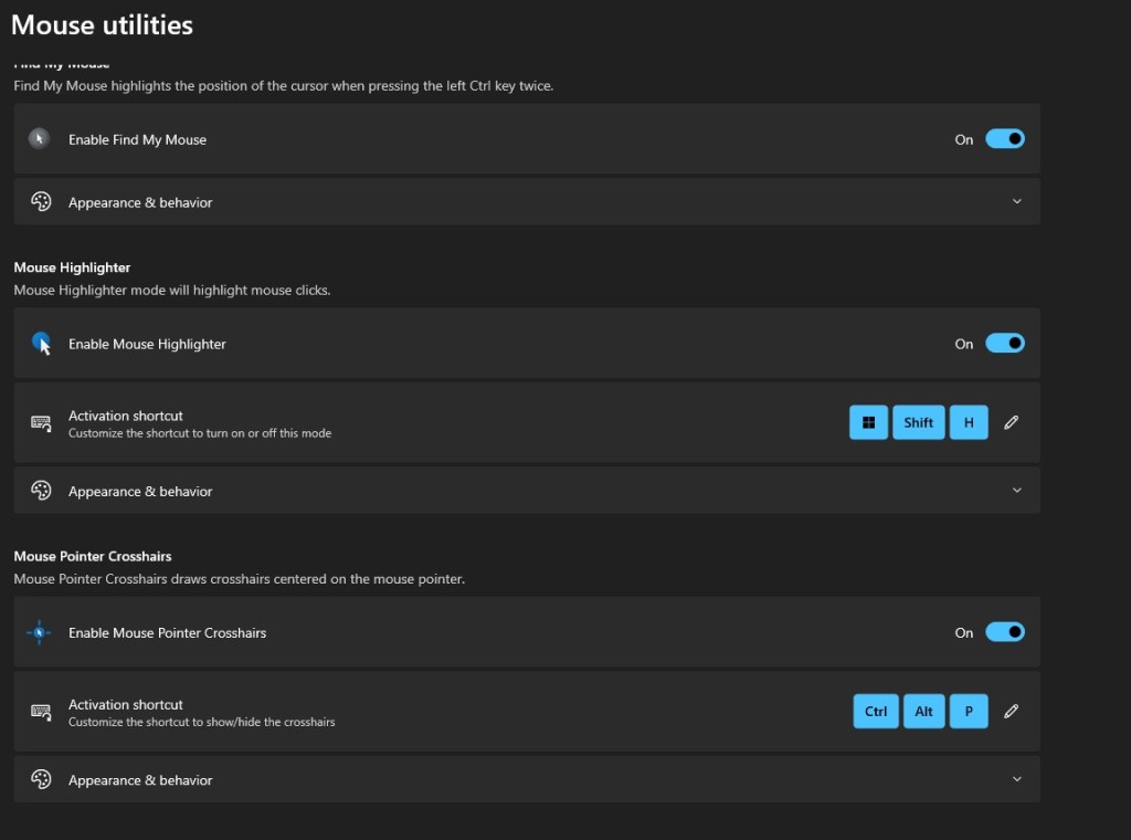 microsoft powertoys mouse utilities