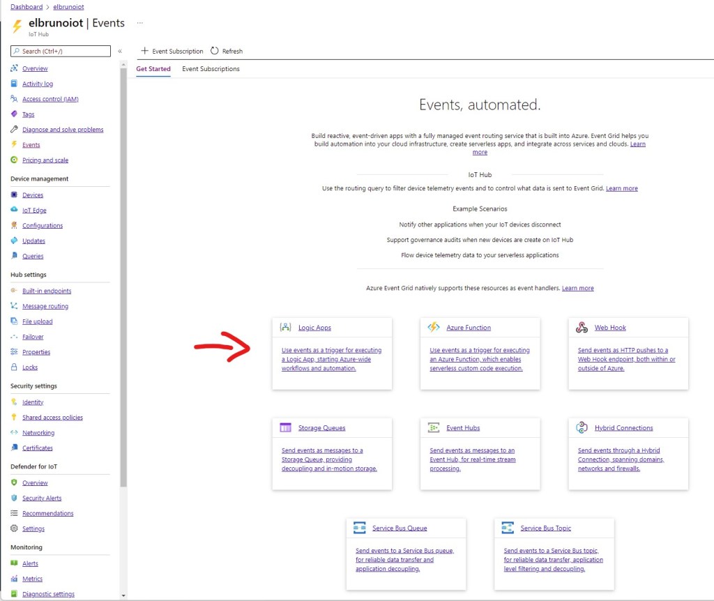 azure iot events automated focusing on power apps