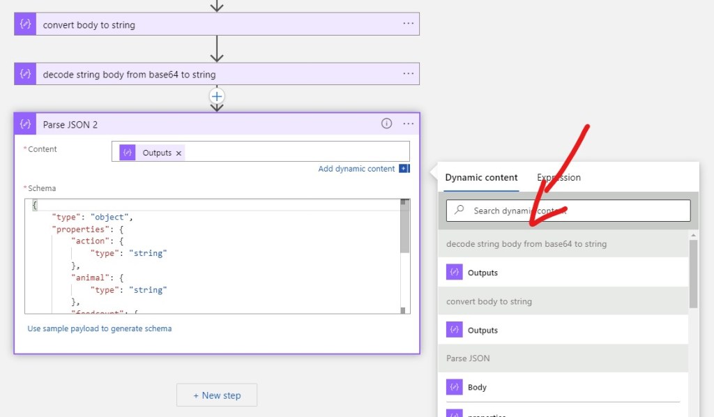 Parse Json from the decoded body string