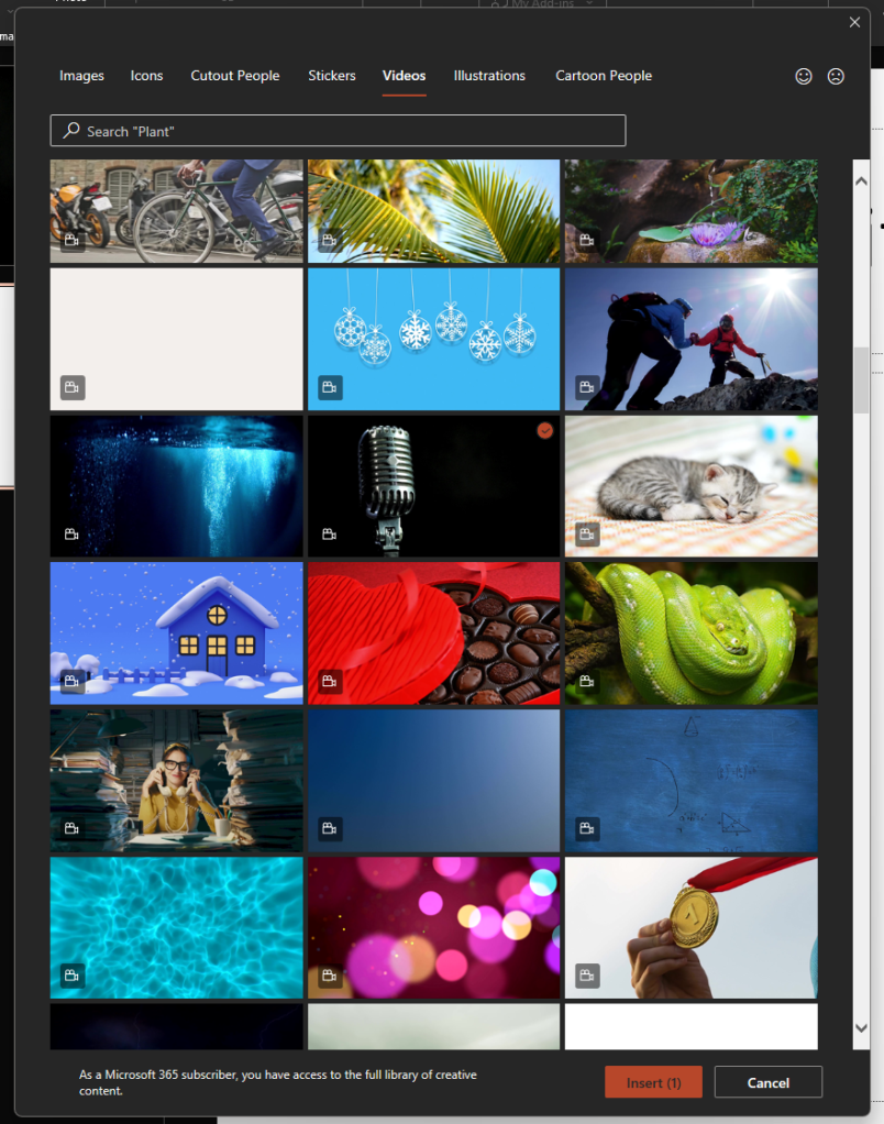 Insert stock video from a rotating microphone