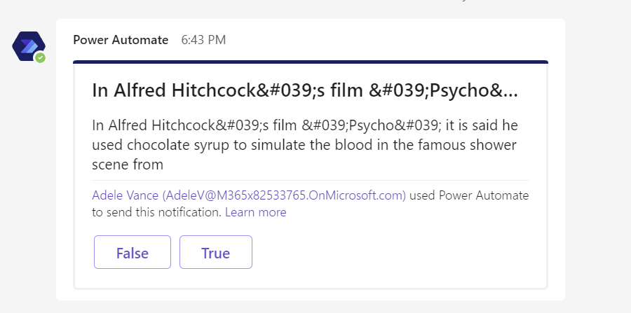 A true - false question