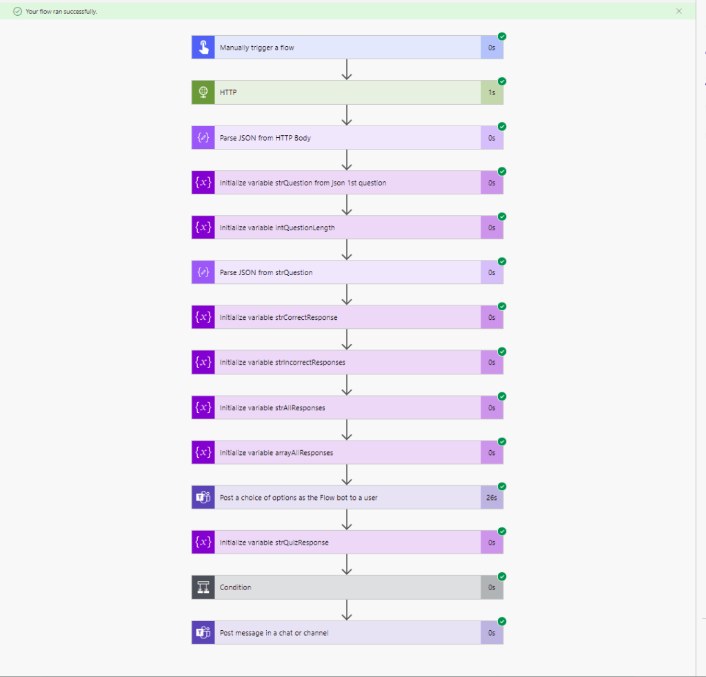 Power Automate to use Open Trivia Database questions in a teams bot