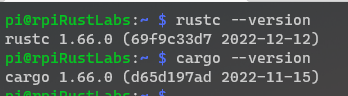 checking rust and cargo versions with command line