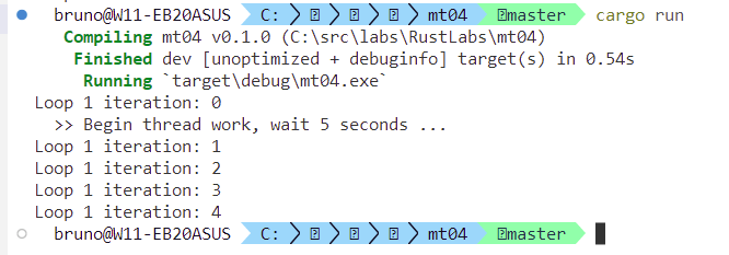 main thread will run and stop, even if the 2ndary thread is still running.