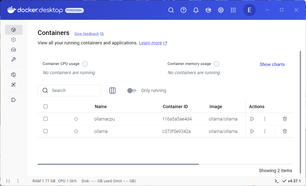 docker running 2 instances of ollama